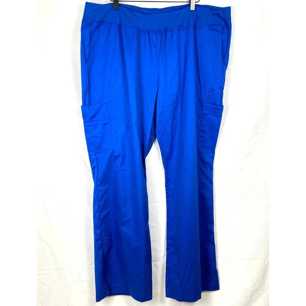 Allure White Cross Womens 2XL Royal Blue Yoga Stretch Scrub Pants Medical 351